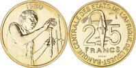 West African States 25 Francs Münze, Paris, ESSAI, STGL -