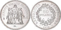 Frankreich 50 Francs Münze, Hercule, Paris, UNZ, Silber, KM:941.1 -