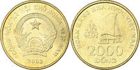 Vietnam 2000 Dông SOCIALIST REPUBLIC, Vantaa, Brass plated steel, UNZ -
