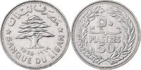 Lebanon 50 Piastres Nickel, SS+, KM:28.1 -