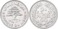 Lebanon 50 Piastres Nickel, SS, KM:28.1 -