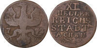 Deutsch Staaten 12 Heller AACHEN, Aachen, Kupfer, S, KM:51 -