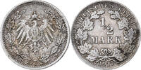 German Empire 1/2 Mark GERMANY - EMPIRE, Berlin, Silber, SS, KM:17 -