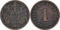 German Empire Pfennig GERMANY - EMPIRE, Wilhelm II, Kupfer, SS, KM:10 -