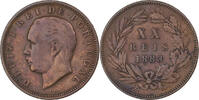 Portugal 20 Reis Luiz I, Bronze, S+, KM:527 -