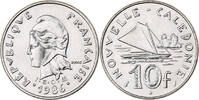 Neukaledonien 10 Francs Paris, Nickel, VZ, KM:11 -