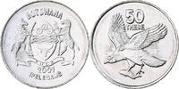Botswana 50 Thebe British Royal Mint, Nickel plated steel, STGL, KM:29 -