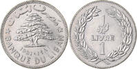 Lebanon 1 Livre Nickel, VZ, KM:30 -