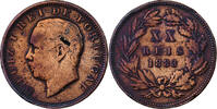 Portugal 20 Reis Luiz I, Bronze, S, KM:527 -