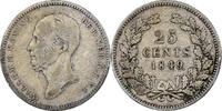 Niederlande 25 Cents William II, Silber, S, KM:76 -