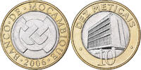Mosambik 10 Meticais Bi-Metallic, STGL, KM:140 -