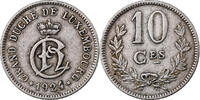 Luxemburg 10 Centimes Charlotte, Kupfer-Nickel, SS, KM:34 -
