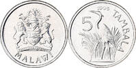 Malawi 5 Tambala Nickel plated steel, UNZ, KM:26 -