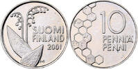 Finnland 10 Pennia Kupfer-Nickel, UNZ, KM:65 -