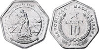 Madagascar 10 Ariary Royal Canadian Mint, Stainless Steel, UNZ, KM:27 -