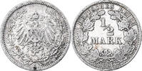 German Empire 1/2 Mark GERMANY - EMPIRE, Berlin, Silber, SS, KM:17 -