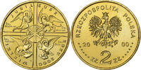 Polen 2 Zlote Warsaw, Messing, STGL, KM:376 -