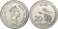 Niue 20 Cents Elizabeth II, New Zealand, Nickel Plated Bronze, UNZ -