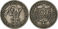 West African States 50 Francs Paris, Kupfer-Nickel, SS, KM:6 -