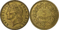 Frankreich 5 Francs Lavrillier, Aluminum-Bronze, SS, KM:888a.1 -