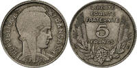 Frankreich 5 Francs Bazor, Paris, Nickel, S+, KM:887 -