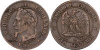 Frankreich 2 Centimes Napoleon III, Napoléon III, Strasbourg, Bronze -
