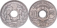 Frankreich 10 Centimes Lindauer, Kupfer-Nickel, VZ, KM:866a -
