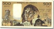 Frankreich 500 Francs Geldschein, 500 F 1968-1993 ''Pascal'' -