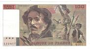 Frankreich 100 Francs Delacroix, Q.211, VZ, Fayette:69bis.5, KM:154e -