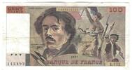 Frankreich 100 Francs Delacroix, L.172, S+, Fayette:69.b.3.a.4, KM:154e -