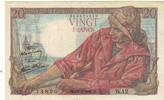Frankreich 20 Francs Pêcheur, W.12, SS, Fayette:13.1, KM:100a -
