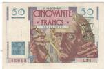 Frankreich 50 Francs Le Verrier, L.24, VZ, Fayette:20.4, KM:127a -