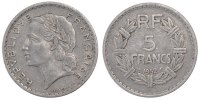 Frankreich 5 Francs Münze, Lavrillier, SS, Aluminium, Gadoury:766a -