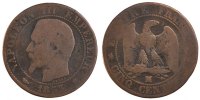 Frankreich 5 Centimes Münze, Napoleon III, Napoléon III, Marseille -