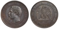 Frankreich 10 Centimes Münze, Napoleon III, Napoléon III, Rouen, VZ -