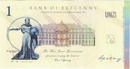 Territory of West Junee Tourist Banknote Geldschein, Eurozone, 1 UNZI BANK OF BEZCENNY, UNZ -
