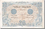 Frankreich 20 Francs Geldschein, 20 F 1874-1905 ''Noir'', 1875-01-22 -
