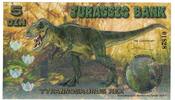 Spanien Tourist Banknote Geldschein, JURASSIC BANK 5 DIN, UNZ -