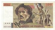 Frankreich 100 Francs Delacroix, L.3 305508, SS, Fayette:69.01b, KM:154h -