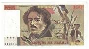 Frankreich 100 Francs Delacroix, G.1 319474, SS+, Fayette:69.01e -