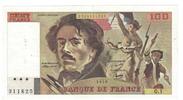 Frankreich 100 Francs Delacroix, G.1311825, SS+, Fayette:68.01, KM:154h -