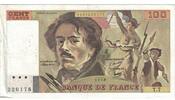 Frankreich 100 Francs Delacroix, T.7220178, SS, Fayette:69.01d, KM:154a -