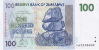 Simbabwe 100 Dollars Geldschein, KM:69, UNZ -