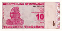 Simbabwe 10 Dollars Geldschein, KM:94, UNZ -