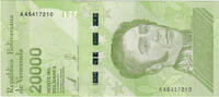 Venezuela 20,000 Bolívares Geldschein, 2019-01-22, UNZ -