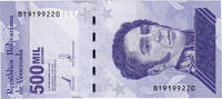 Venezuela Not Applicable Geldschein, 2020-09-03, 500000 BOLIVARES, UNZ -