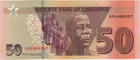 Simbabwe 50 Dollars Geldschein, UNZ -