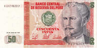 Peru 50 Intis Geldschein, 1987-06-26, UNZ -