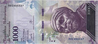 Venezuela 1000 Bolivares Geldschein, 2017-03-23, UNZ -