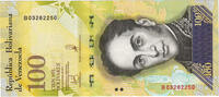 Venezuela 100 Bolivares Geldschein, 2017-12-13, KM:New, UNZ -